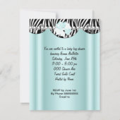 Prince Baby shower Boy Mint Blauwgroen Blue Zebra Kaart (Achterkant)