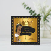 Prince Baby shower Cute Boy Crown Etnic Kaart (Staand voorkant)