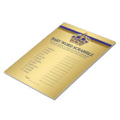 Prince Baby shower Games Prince Word Scramble Notitieblok (Schuin)