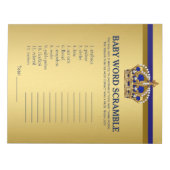Prince Baby shower Games Prince Word Scramble Notitieblok (Voorkant)