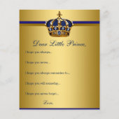 Prince Baby shower Games wenst Baby Flyer (Achterkant)