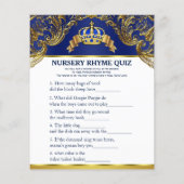 Prince Baby shower Games Word Scramble Rhyme Quiz (Achterkant)