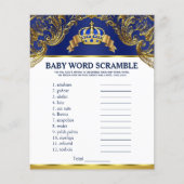 Prince Baby shower Games Word Scramble Rhyme Quiz (Voorkant)