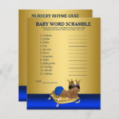 Prince Baby shower Games Words and Rhyme (Voorkant / Achterkant)