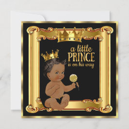 Prince Baby shower Gold Faux Folie Zwarte Etnische Kaart