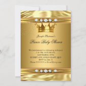 Prince Baby shower Gold Foil Brunette Bow Stropdas Kaart (Achterkant)