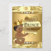Prince Baby shower Gold Foil Ethnic Baby Boy Kaart (Voorkant)