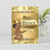 Prince Baby shower Gold Foil Ethnic Baby Boy Kaart (Staand voorkant)