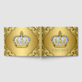 Prince Baby shower Guest Book Baby blauw en goud Gastenboek (Volledig)