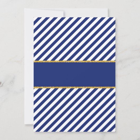 Prince Baby shower Hartelijk dank | Blauw en goud Bedankkaart (Achterkant)