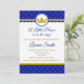 Prince Baby shower Invitation Baby Boy Kaart (Staand voorkant)