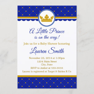 Prince Baby shower Invitation Baby Boy Kaart