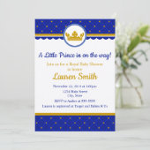 Prince Baby shower Invitation Baby Boy Royal Kaart (Staand voorkant)