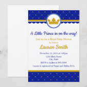 Prince Baby shower Invitation Baby Boy Royal Kaart (Voorkant / Achterkant)