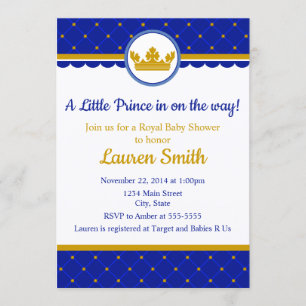 Prince Baby shower Invitation Baby Boy Royal Kaart