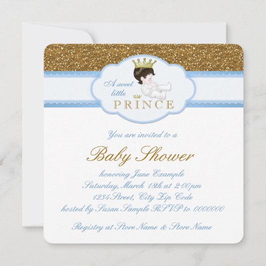 Prince Baby shower Kaart (Achterkant)