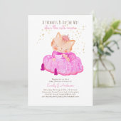 Prince Baby shower Katten Kitten Meisjes Roze Scha Kaart (Staand voorkant)