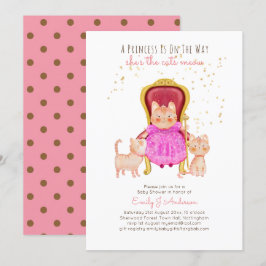 Prince Baby shower Katten Kitten Meisjes Roze Scha Kaart