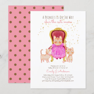 Prince Baby shower Katten Kitten Meisjes Roze Scha Kaart