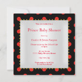 Prince Baby shower Red Black Boy Etnic Kaart (Achterkant)