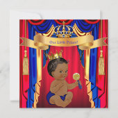 Prince Baby shower Red Blue Gold Ethnic Kaart (Voorkant)