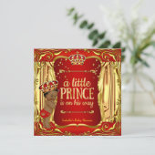 Prince Baby shower Red Gold African American Kaart (Staand voorkant)