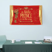 Prince Baby shower Red Gold Drapes Etnisch Spandoek (Beurs)