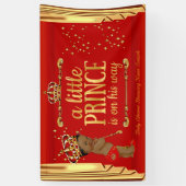 Prince Baby shower Red Gold Drapes Etnisch Spandoek (Verticaal)