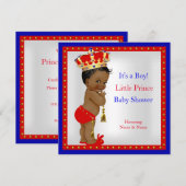 Prince Baby shower Red White Blue Boy Etnic Kaart (Voorkant / Achterkant)