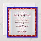 Prince Baby shower Red White Blue Boy Etnic Kaart (Achterkant)