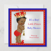 Prince Baby shower Red White Blue Boy Etnic Kaart (Voorkant)