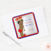 Prince Baby shower Red White Blue Boy Etnic Vierkante Sticker (Envelop)