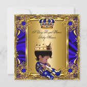 Prince Baby shower Regal Gold Royal Blue Boy Kaart (Voorkant)