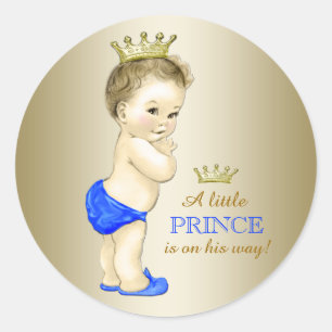 Prince Baby Shower Ronde Sticker