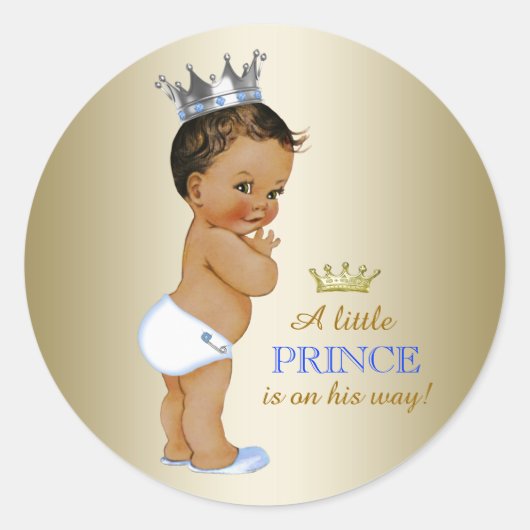 Prince Baby shower Ronde Sticker (Voorkant)