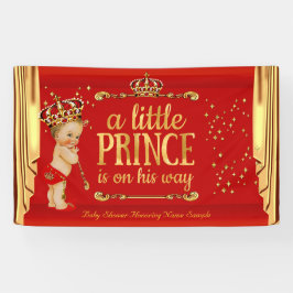Prince Baby shower Rood Goud Drapes Blonde Boy Spandoek