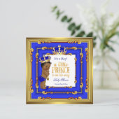 Prince Baby shower Royal Blue Gold Lijst Ethnic Kaart (Staand voorkant)