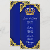 Prince Baby shower Royal Party Menu (Voorkant / Achterkant)