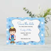 Prince Baby shower Save the Date (Staand voorkant)