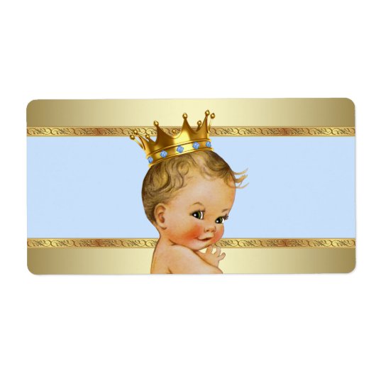 Prince Baby Shower Waterfles Etiket (Voorkant)