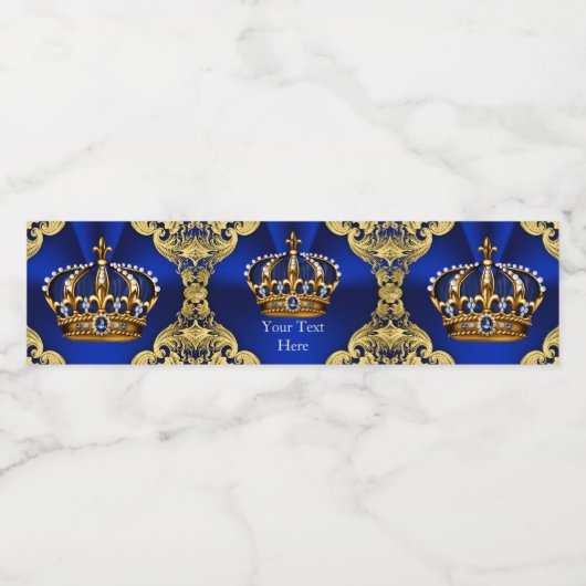 Prince Baby shower Waterflesetiketten Waterfles Etiket (Enkel label)