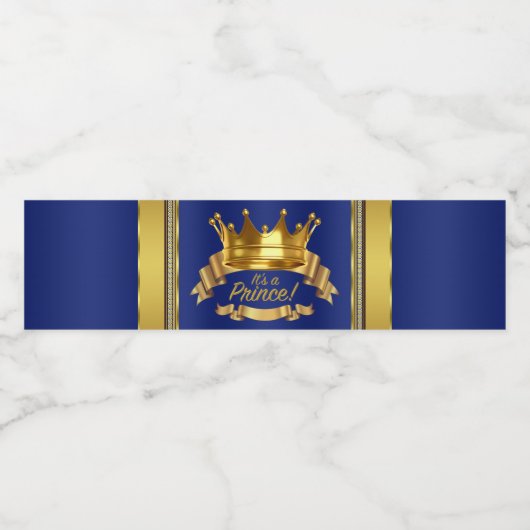 Prince Baby shower Waterflesetiketten Waterfles Etiket (Enkel label)