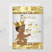 Prince Baby shower White Gold Foil Ethnic Kaart (Voorkant)