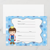 Prince Birthday Baby shower Invitation Vul in Kaart (Voorkant / Achterkant)