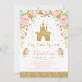Prince Birthday Invitation Gold Princess Catle Kaart (Voorkant)