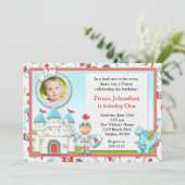 Prince Birthday Party Invitation Kaart (Staand voorkant)