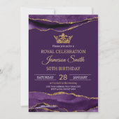 Prince Birthday Royal Purple Gold Kaart (Voorkant)