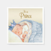 Prince Blauw Goud Baby shower Servetten (Voorkant)