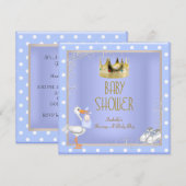 Prince blue Baby shower Boy Baby Crown Spot Kaart (Voorkant / Achterkant)