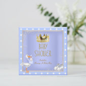 Prince blue Baby shower Boy Baby Crown Spot Kaart (Staand voorkant)